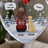 Paw Prints On My Heart - Memorial Personalized Custom Heart Glass Ornament - Sympathy Gift, Christmas Gift For Pet Owners, Pet Lovers