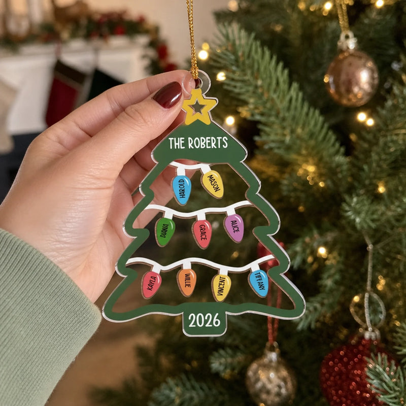 A Family's Love Is A Gift That Keeps On Giving - Family Personalized Custom Ornament - Acrylic Custom Shaped - Christmas Gift For Family Members