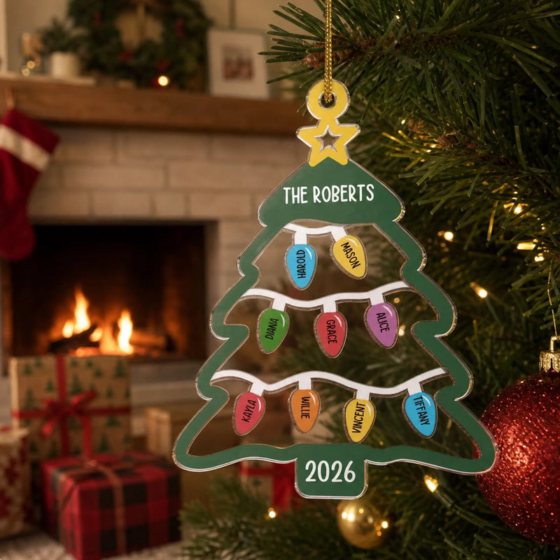 A Family's Love Is A Gift That Keeps On Giving - Family Personalized Custom Ornament - Acrylic Custom Shaped - Christmas Gift For Family Members