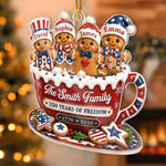 Custom Acrylic Ornament - Personalized America 250th Anniversary Christmas Gifts For Mom, Dad, Brother, Sister - Holiday Cheer Together