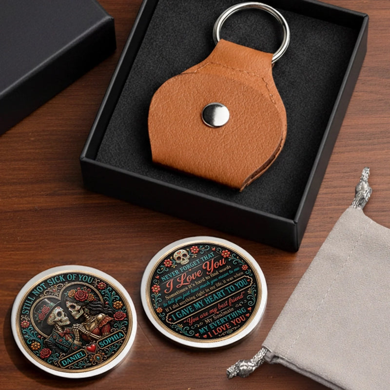 Custom Day Of The Dead Pocket Hug - Personalized Anniversary Wedding Gifts For Husband And Wife, Him And Her - Haunt My Heart Forever