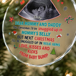 Custom Photo Next Christmas I'll Be Snuggled Up In Your Arms - Family Personalized Custom Circle Glass Ornament - Christmas Gift For Baby Kids, Newborn Baby