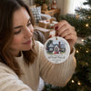 Custom Photo There's Snow Place Like Home - Family Personalized Custom Ornament - Ceramic Round Shaped - Christmas Gift For Family Members, First Christmas