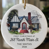 Custom Photo There's Snow Place Like Home - Family Personalized Custom Ornament - Ceramic Round Shaped - Christmas Gift For Family Members, First Christmas