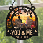 Custom Name Romantic Sunset Couple Gifts - Personalized Suncatcher Ornament