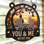 Custom Name Romantic Sunset Couple Gifts - Personalized Suncatcher Ornament