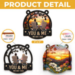 Custom Name Romantic Sunset Couple Gifts - Personalized Suncatcher Ornament