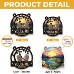 Custom Name Romantic Sunset Couple Gifts - Personalized Suncatcher Ornament