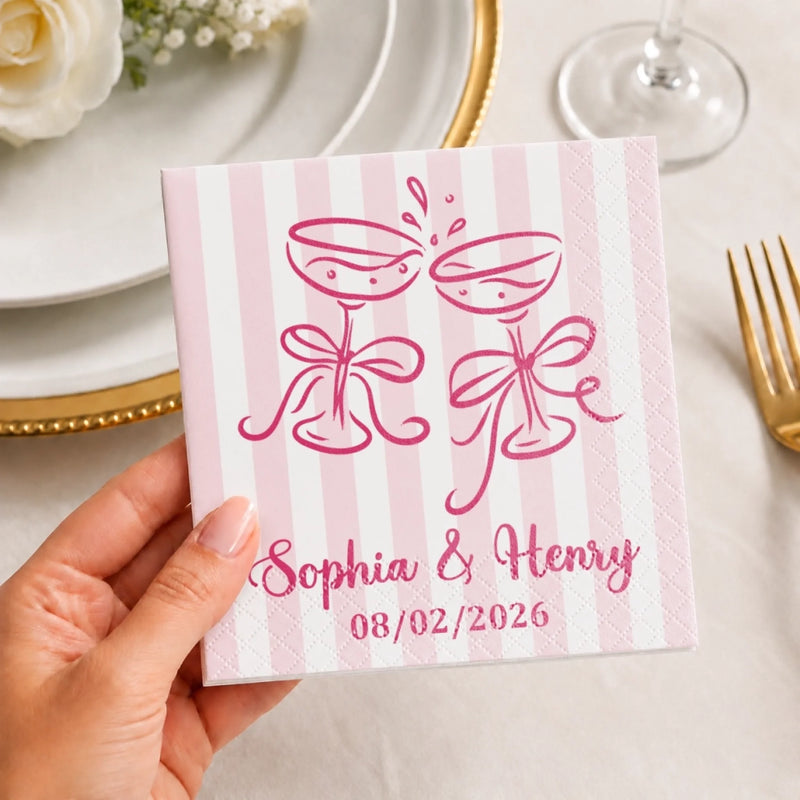 Custom Cocktail Napkins - Personalized Wedding Party Favor Gifts For Guests, Adults - A Lifetime Starts Today
