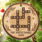 Custom Scrabble Ceramic Ornament - Personalized Christmas Birthday Gifts For Mom, Dad, Brother, Sister - Holiday Magic Starts Here