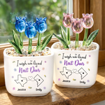 Custom Long Distance Glass Everlasting Flowers - Personalized Best Friend Birthday Gifts For Women, Besties, Sisters, BFF - Friendship Without Borders