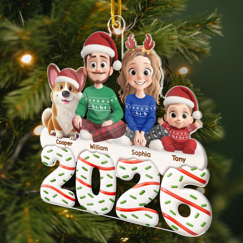 Custom Acrylic Ornament - Personalized Christmas Birthday Gifts For Family, Dog Cat Lovers - Happiness Baked Into Every Moment