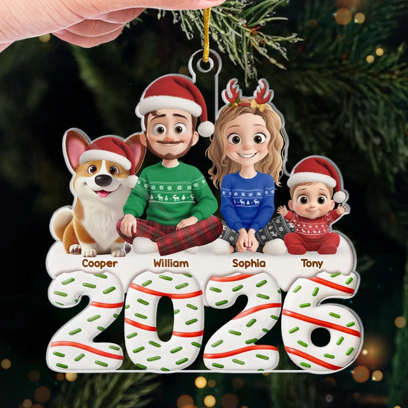Custom Acrylic Ornament - Personalized Christmas Birthday Gifts For Family, Dog Cat Lovers - Happiness Baked Into Every Moment