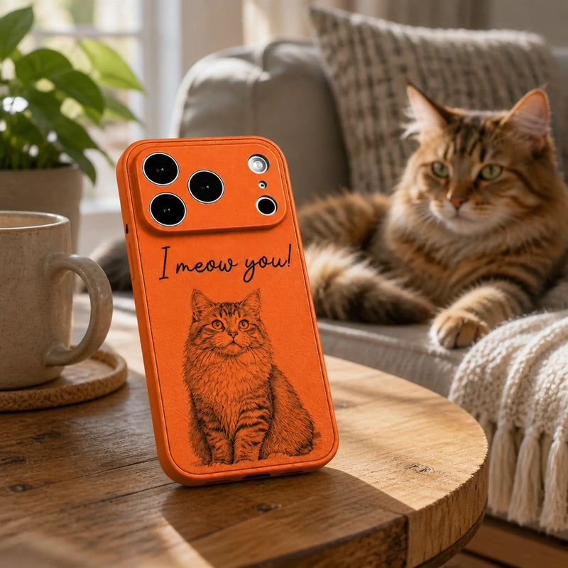 Custom Photo Leather Phone Case - Personalized Father's Day Birthday Gifts For Dog Cat Lovers, Dog Dad And Mom, Cat Owners - Best Pet Dad Ever