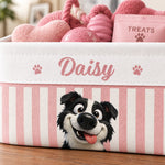 Custom Storage Basket - Personalized Birthday Gifts For Dog Cat Lovers, Dog Dad And Mom, Cat Owners - Love Is A Four Legged Word