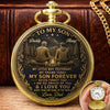 Custom Pocket Watch - Personalized Birthday Gifts For Son - My Little Boy My Friend