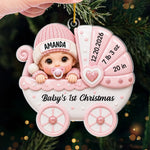 Custom First Christmas Acrylic Ornament - Personalized Baby Shower, Gender Reveal Gifts For New Moms, New Dads, New Parents - Sweetest Addition To Our Family