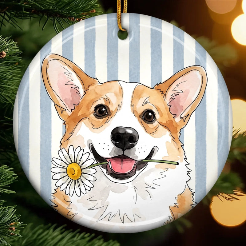 Custom Photo Ceramic Ornament - Personalized Birthday Gifts For Dog Cat Lovers, Dog Dad And Mom, Cat Owners - Merry Christmas My Cute Friend