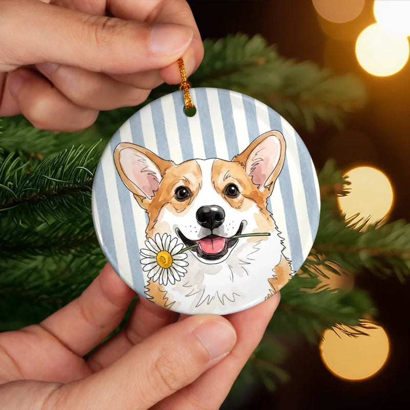 Custom Photo Ceramic Ornament - Personalized Birthday Gifts For Dog Cat Lovers, Dog Dad And Mom, Cat Owners - Merry Christmas My Cute Friend
