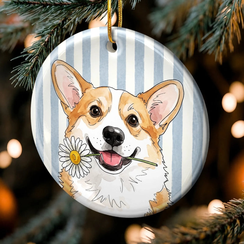 Custom Photo Ceramic Ornament - Personalized Birthday Gifts For Dog Cat Lovers, Dog Dad And Mom, Cat Owners - Merry Christmas My Cute Friend