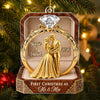 Custom First Christmas Acrylic Ornament - Personalized Anniversary Christmas Wedding Gifts For Husband And Wife, Him And Her - Forever Begins This Christmas