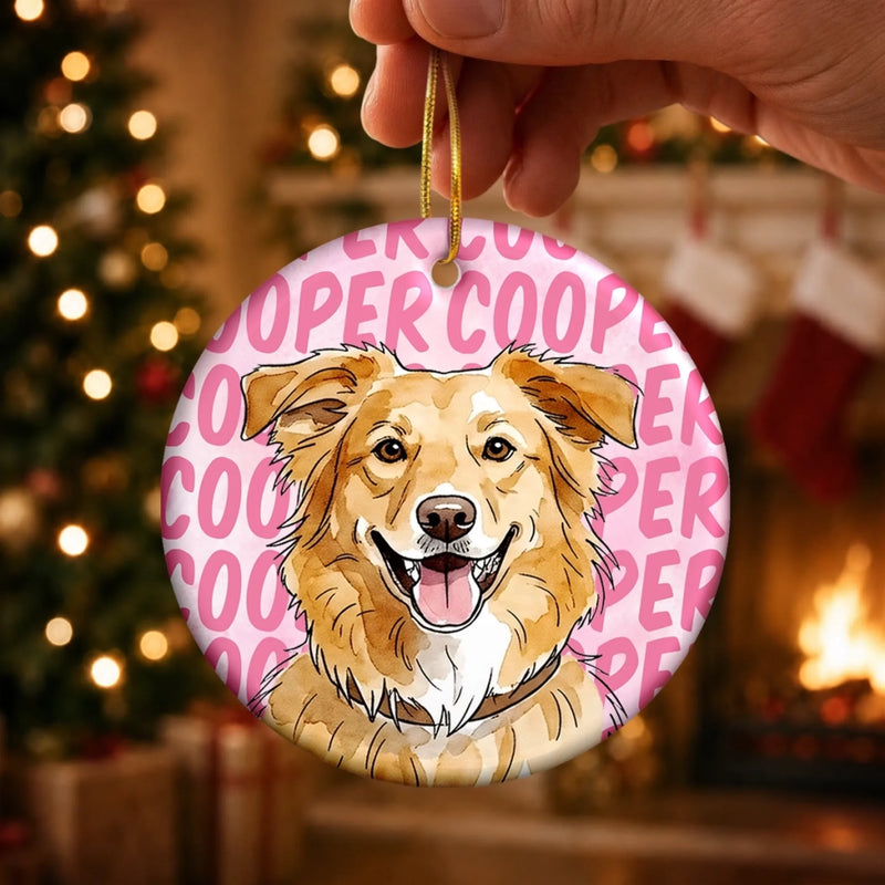 Custom Photo Ceramic Ornament - Personalized Birthday Gifts For Dog Cat Lovers, Dog Dad And Mom, Cat Owners - Merry Christmas From My Heart