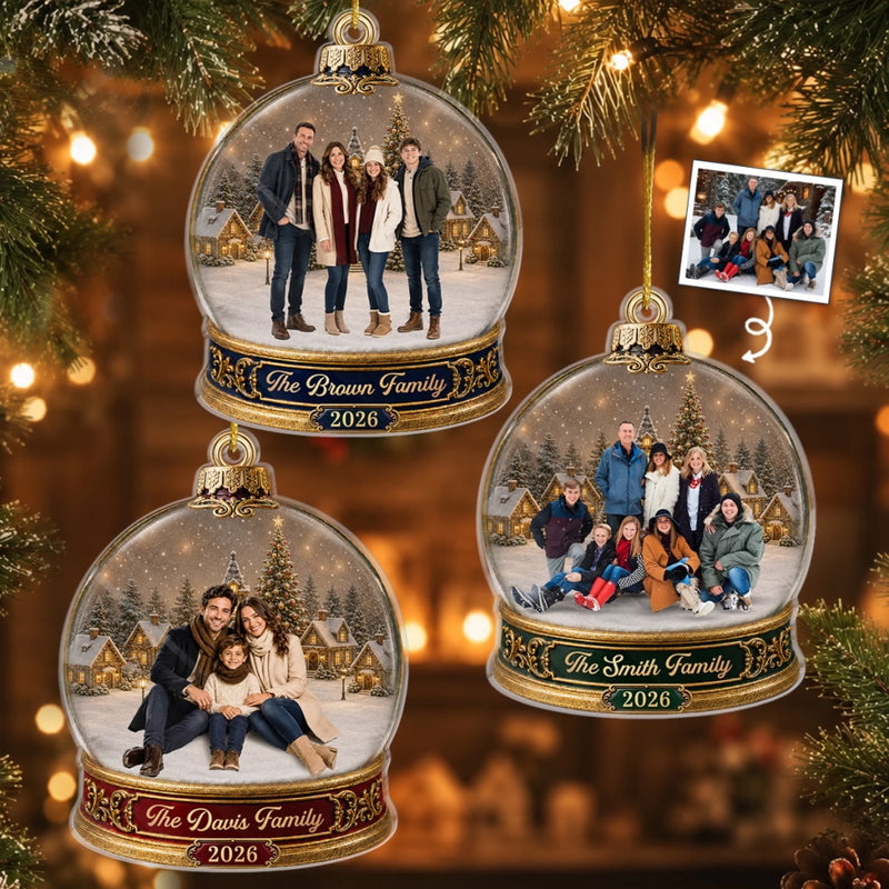 Custom Photo Acrylic Ornament - Personalized Christmas Birthday Gifts For Mom, Dad, Brother, Sister - Christmas With My Loved Ones
