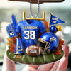 Custom America Football Acrylic Car Ornament - Personalized Birthday Gifts For America Football Lovers, Sports Fans, Sports Lovers - Built For Kickoff