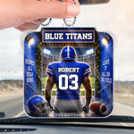 Custom America Football Acrylic Car Ornament - Personalized Birthday Gifts For America Football Lovers, Sports Fans, Sports Lovers - Play Hard Win Proud