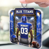 Custom America Football Acrylic Car Ornament - Personalized Birthday Gifts For America Football Lovers, Sports Fans, Sports Lovers - Play Hard Win Proud