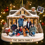Custom Photo Acrylic Ornament - Personalized Christmas Birthday Gifts For Mom, Dad, Brother, Sister - Warm Wishes From Our Family