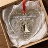 Custom First Christmas Heart Glass Ornament - Personalized Anniversary Christmas Wedding Gifts For Husband And Wife, Him And Her - Forever Starts Now