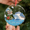 Custom Cruise Ship Circle Glass Ornament - Personalized Christmas Birthday Gifts For Mom, Dad, Brother, Sister - Making Waves Together
