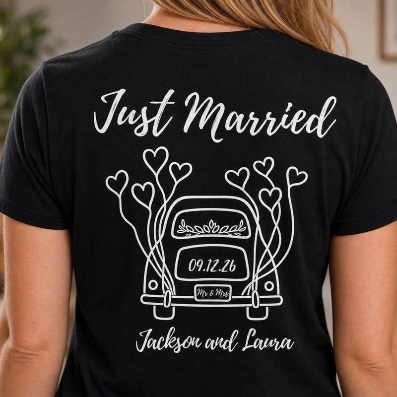Custom T-shirt - Personalized Anniversary Wedding Gifts For Husband And Wife, Him And Her - Love On The Move