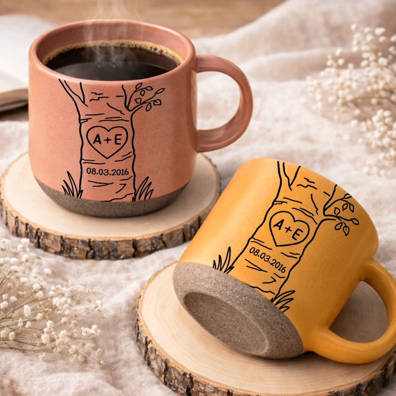 Custom Pottery Mug - Personalized Anniversary Wedding Gifts For Husband And Wife, Him And Her - Better Together Always