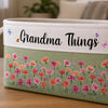 Custom Storage Basket - Personalized Birthday Gifts For Mom, Grandma - Blooming With Family Love