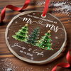 Custom First Christmas Circle Glass Ornament - Personalized Anniversary Christmas Wedding Gifts For Husband And Wife, Him And Her - Pure Married Bliss