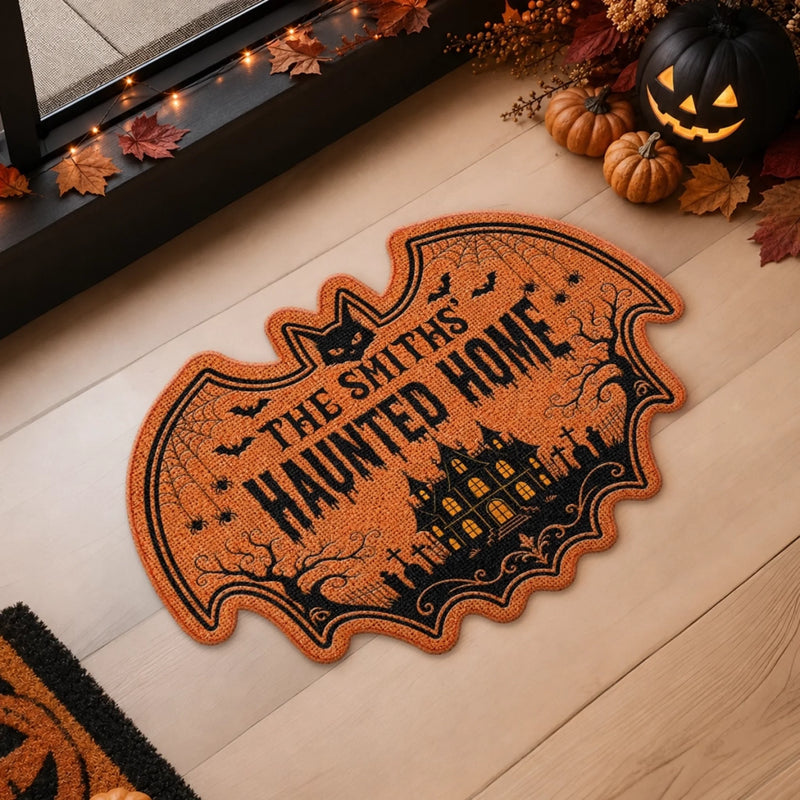 Custom Shaped Doormat - Personalized Halloween Decor Birthday Gifts For Mom, Dad, Brother, Sister, Kids - Spooky Nights Together
