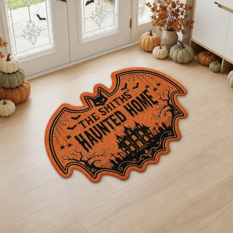 Custom Shaped Doormat - Personalized Halloween Decor Birthday Gifts For Mom, Dad, Brother, Sister, Kids - Spooky Nights Together