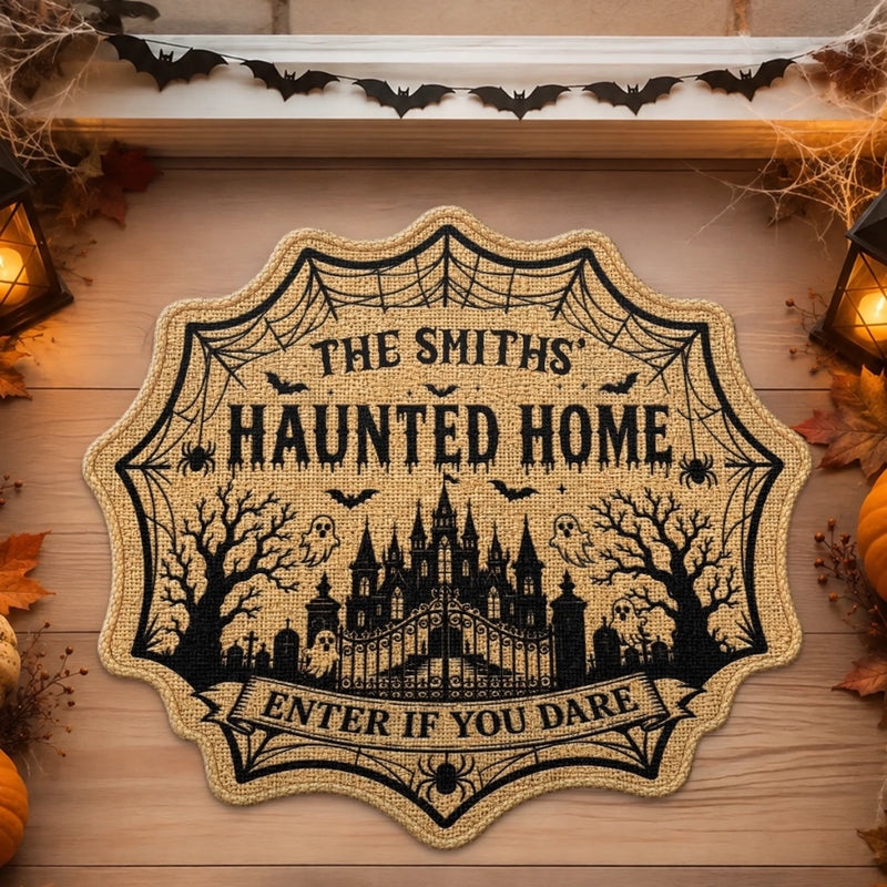 Custom Shaped Doormat - Personalized Halloween Decor Birthday Gifts For Mom, Dad, Brother, Sister, Kids - Family Boo Crew