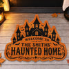 Custom Shaped Doormat - Personalized Halloween Decor Birthday Gifts For Mom, Dad, Brother, Sister, Kids - Haunted With Love