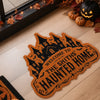 Custom Shaped Doormat - Personalized Halloween Decor Birthday Gifts For Mom, Dad, Brother, Sister, Kids - Haunted With Love