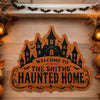 Custom Shaped Doormat - Personalized Halloween Decor Birthday Gifts For Mom, Dad, Brother, Sister, Kids - Haunted With Love