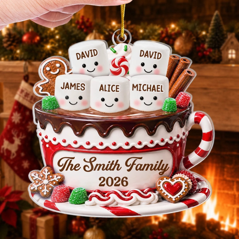 Custom Acrylic Ornament - Personalized Christmas Birthday Gifts For Mom, Dad, Brother, Sister - Warm Wishes From Our Family