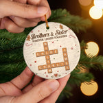 Custom Scrabble Ceramic Ornament - Personalized Christmas Birthday Gifts For Brother, Sister - Home Baked Happiness