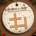 Custom Scrabble Ceramic Ornament - Personalized Christmas Birthday Gifts For Brother, Sister - Home Baked Happiness