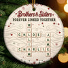 Custom Scrabble Ceramic Ornament - Personalized Christmas Birthday Gifts For Brother, Sister - Warm Winter Heartbeats