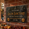 Custom Home Decor Metal Sign - Personalized Halloween Decor Birthday Gifts For Mom, Dad, Brother, Sister, Kids - Haunted House Happy Hearts