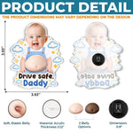 Custom Photo Squishy Acrylic Car Vent Clip - Personalized Birthday Gifts For Dad, New Parents  - Arrive Safe Every Time