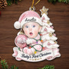 Custom Photo First Christmas Acrylic Ornament - Personalized Christmas Baby Shower, Gender Reveal Gifts For New Moms, New Dads, New Parents - Little Hands Big Love